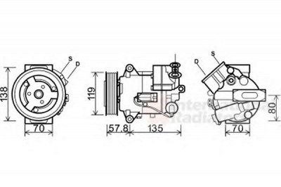 VAN WEZEL 3700k496 -  Компрессор, кондиционер